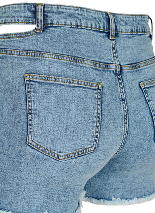 Jeans-Shorts mit Cut-Out, Light blue denim, Packshot image number 3