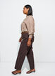 Lockere Bluse mit V-Ausschnitt, Braun, Model image number 3