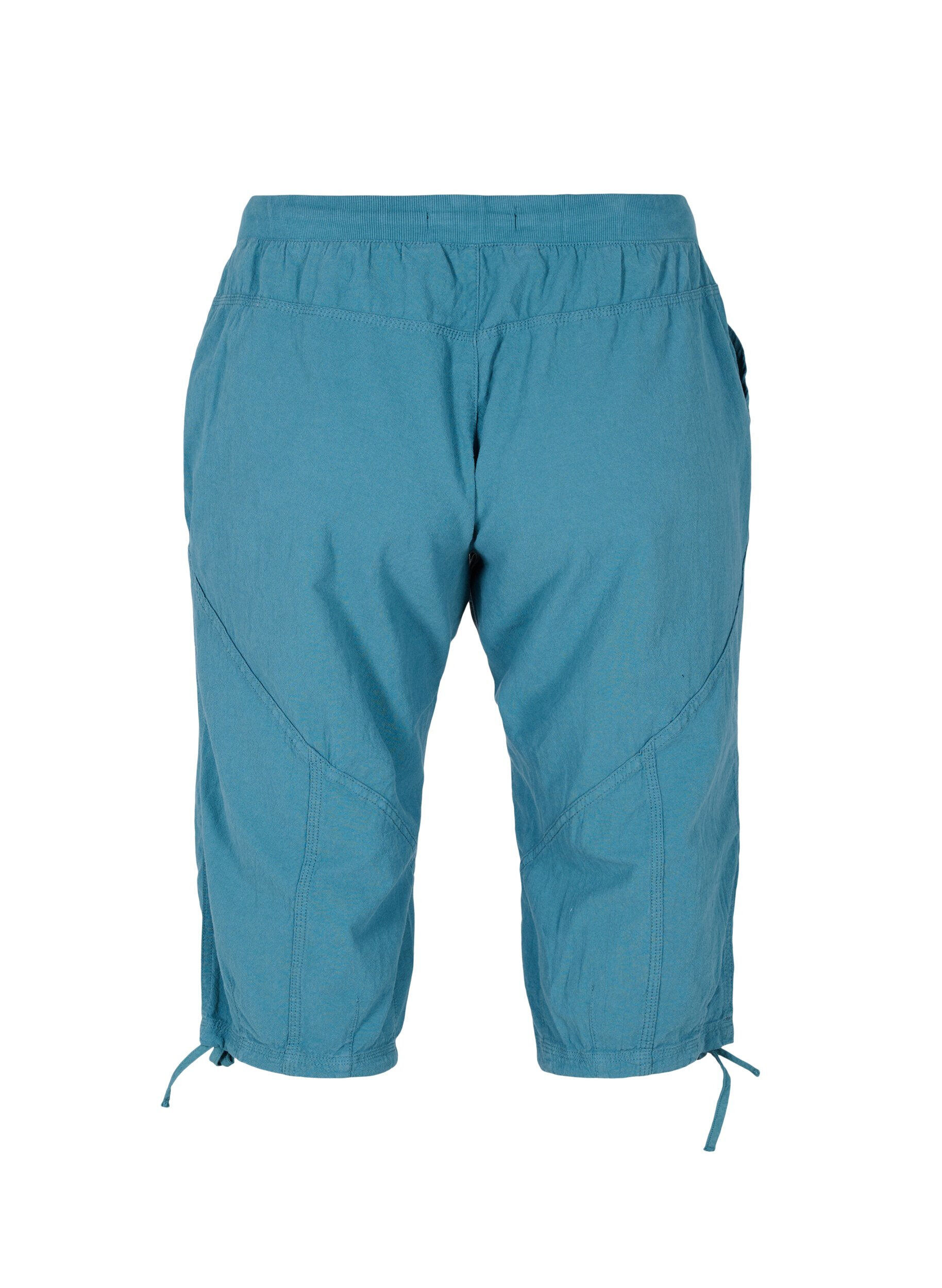 Zizzi Lockere Caprihose aus Baumwolle, Petrol, Packshot image number 1