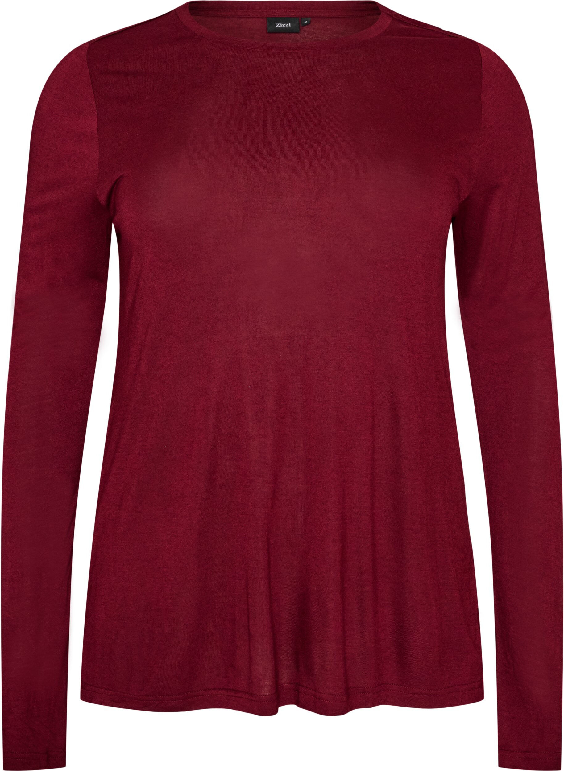 Lang&auml;rmelige Bluse aus Wolle und Viskose