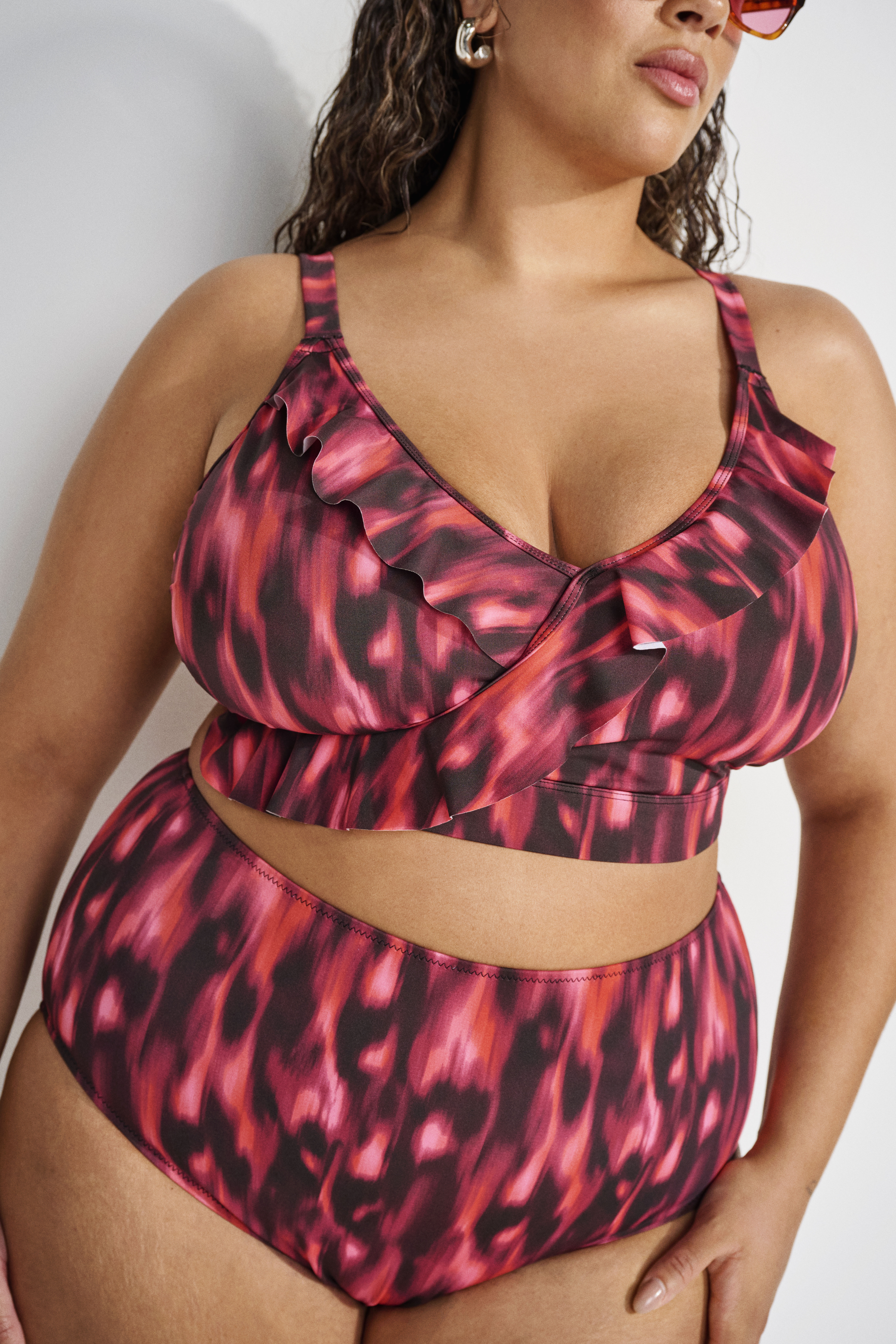 Zizzi Bikini mit R&uuml;schen, , Model