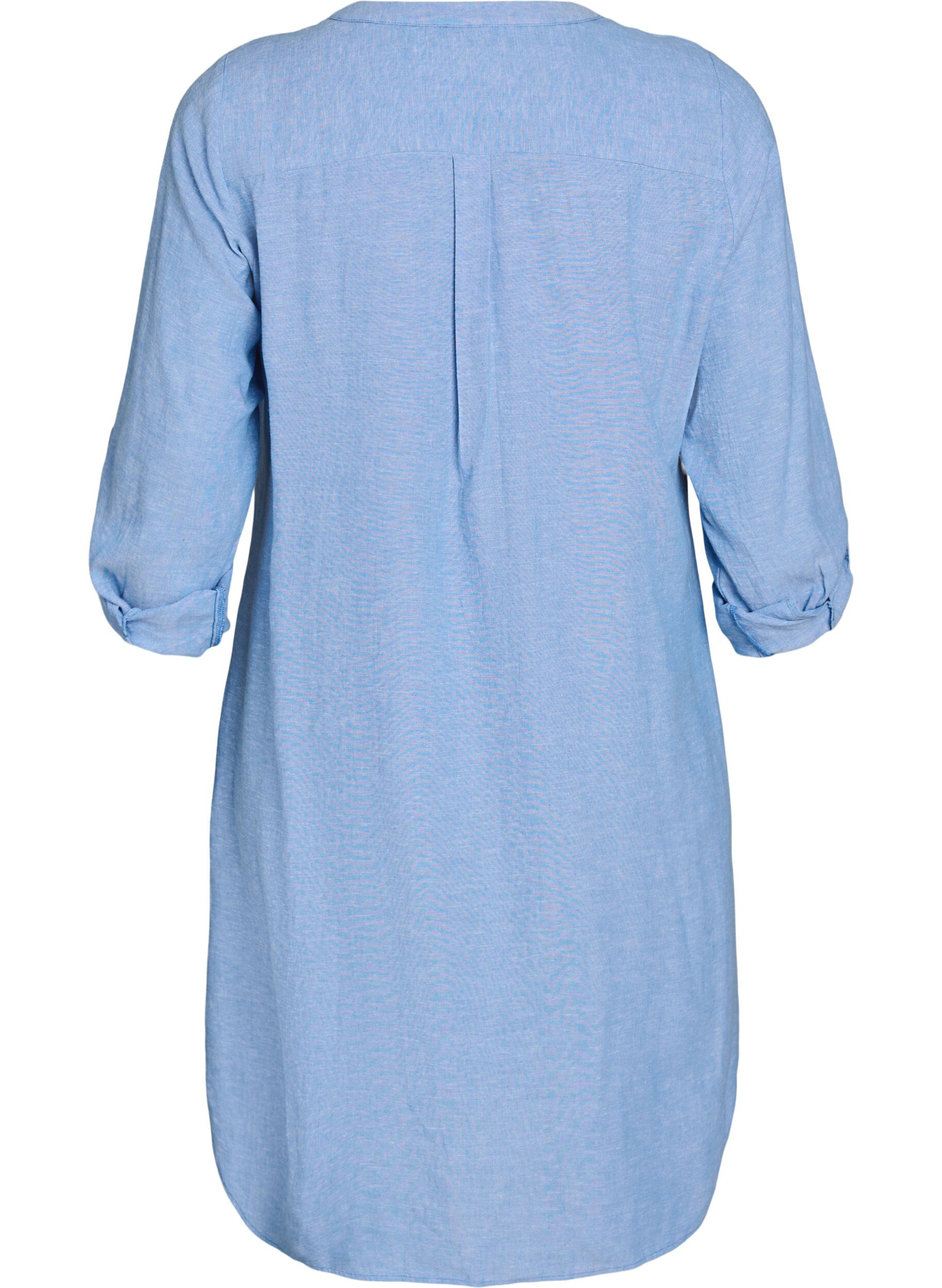 ZizziLange Bluse aus Leinen und Viskose, Blau, Packshot image number 1