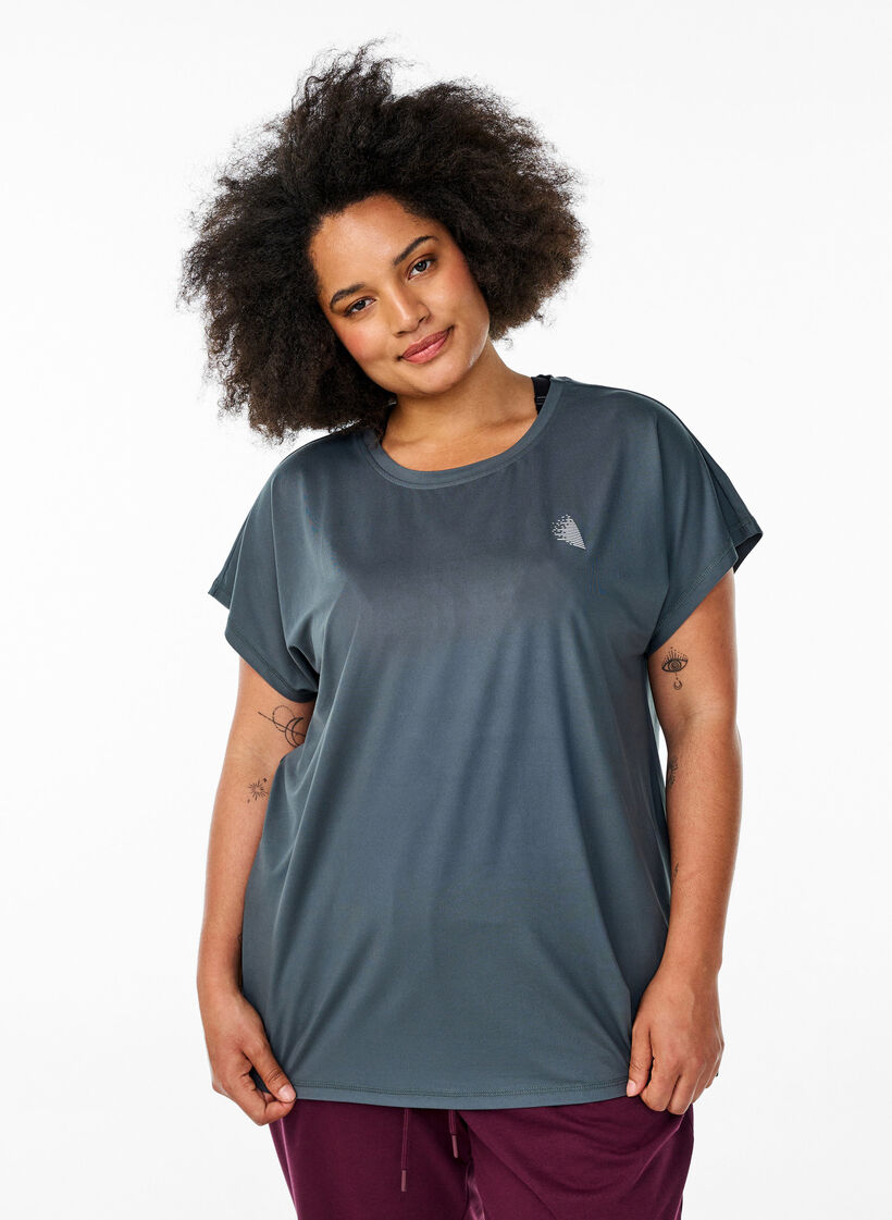 Einfarbiges Trainings-T-Shirt, Gr&uuml;n, Model image number 0