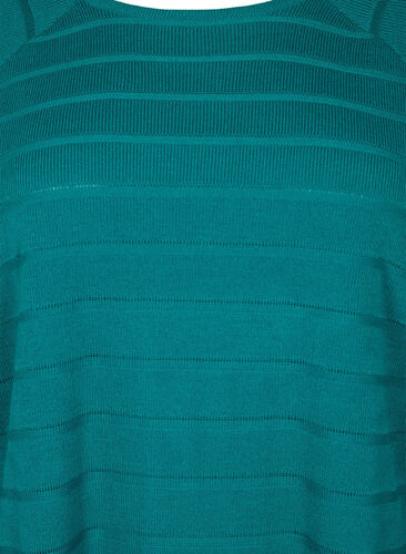 Gestrickte Bluse mit ton-auf-Ton Streifen, Deep Lake, Packshot image number 2