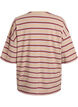 Oversize-T-Shirt mit Streifen und 1/2-&Auml;rmeln, Beige, Packshot image number 1