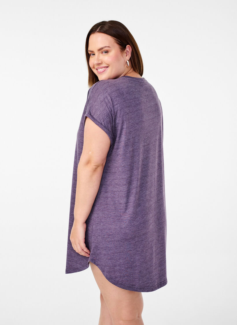 Kurz&auml;rmliges Nachthemd mit Textdruck, , Model image number 2