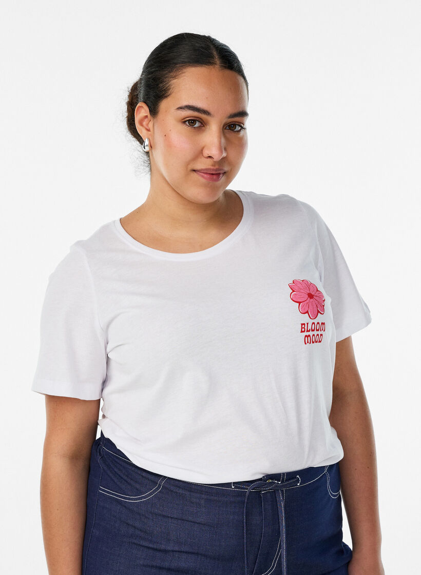 T-Shirt mit Print, Wei&szlig;, Model image number 0