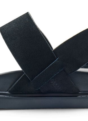 Wide Fit Sandalen aus Wildleder, Black, Model image number 0