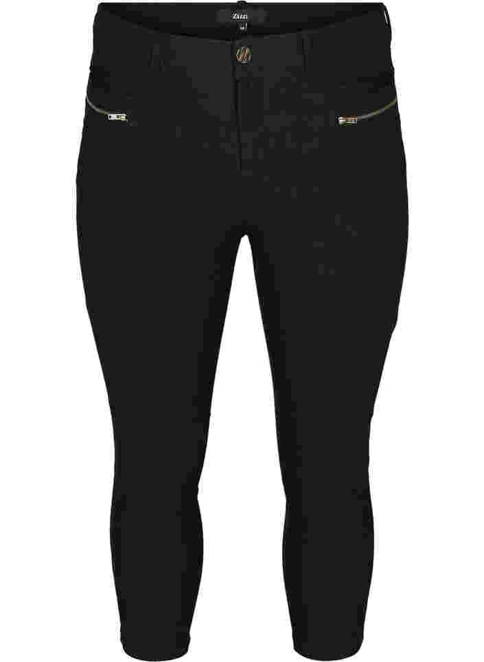 Slim Fit 3/4-Hose mit Reißverschluss, Black, Packshot image number 0