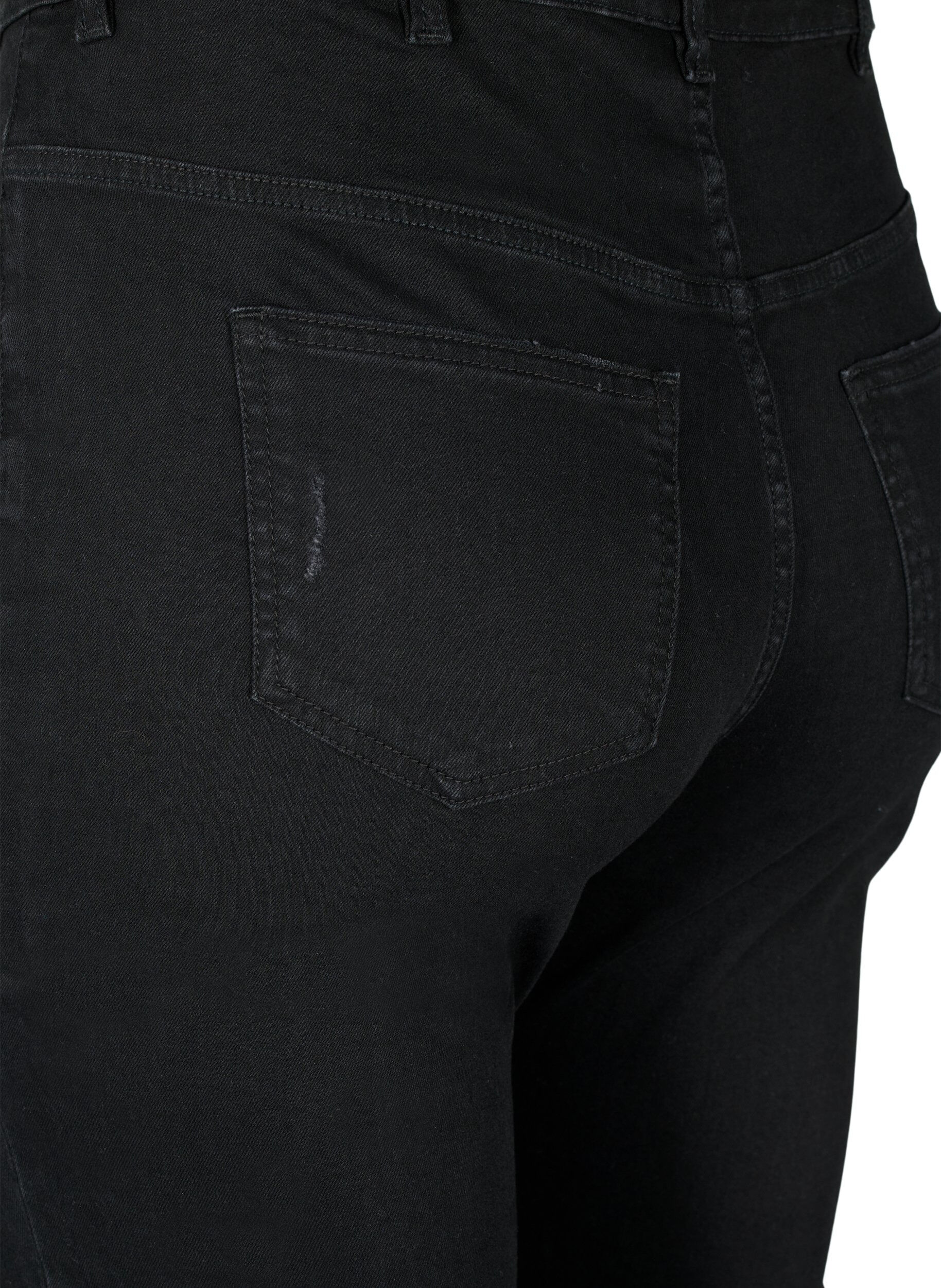 Zizzi Eng anliegende Jeans mit Schlitzen, Black, Packshot image number 3
