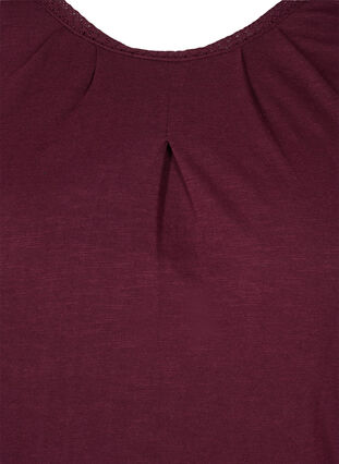 Einfarbige Bluse mit 3/4-Ärmel aus Baumwolle, Port Royal, Packshot image number 2