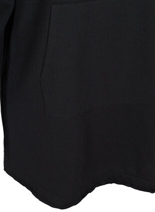 Langes Sweatshirt mit Kapuze und Tasche, Black, Packshot image number 3