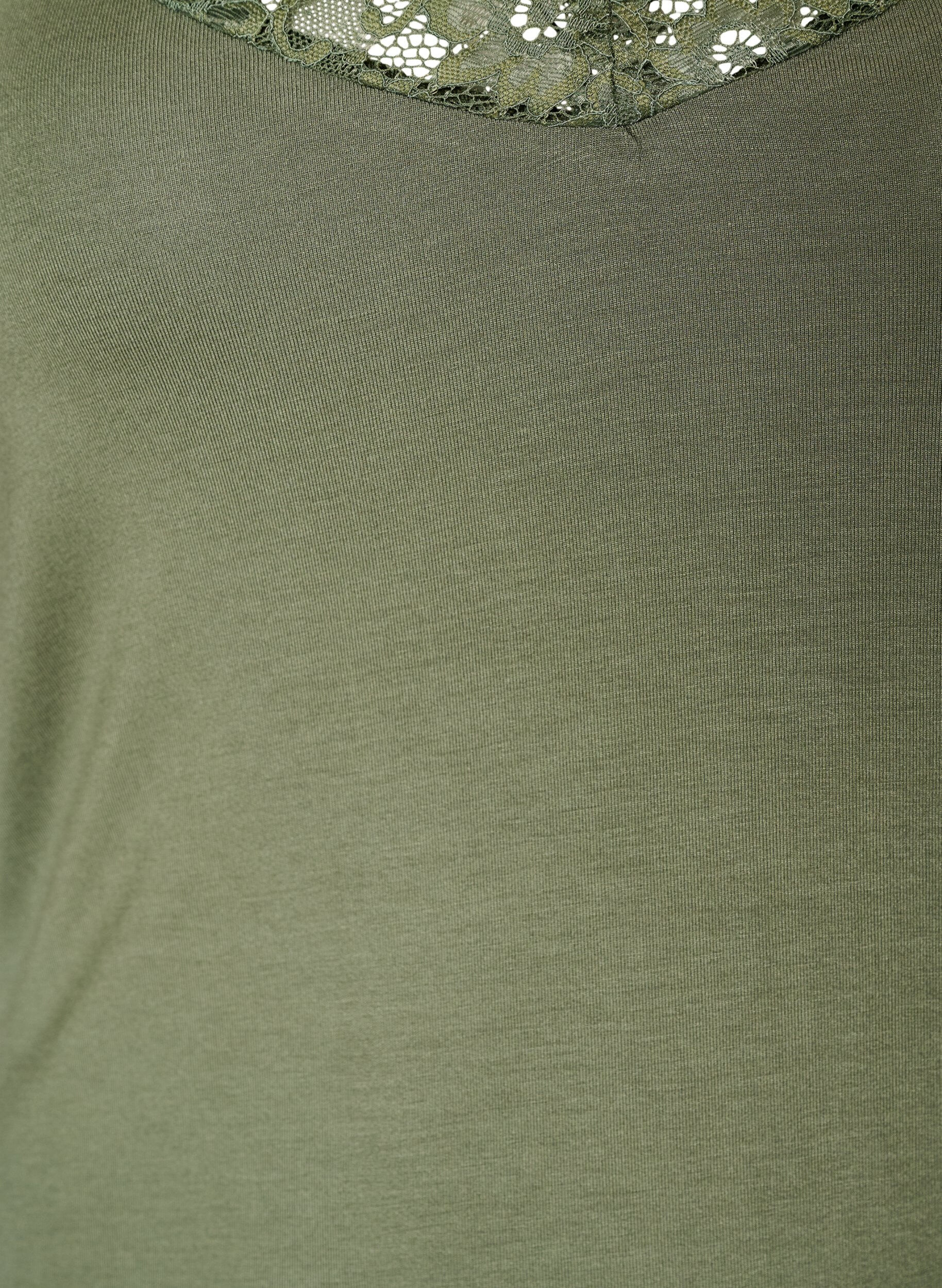 ZizziTop aus Viskose mit Spitze, Gr&uuml;n, Packshot image number 2