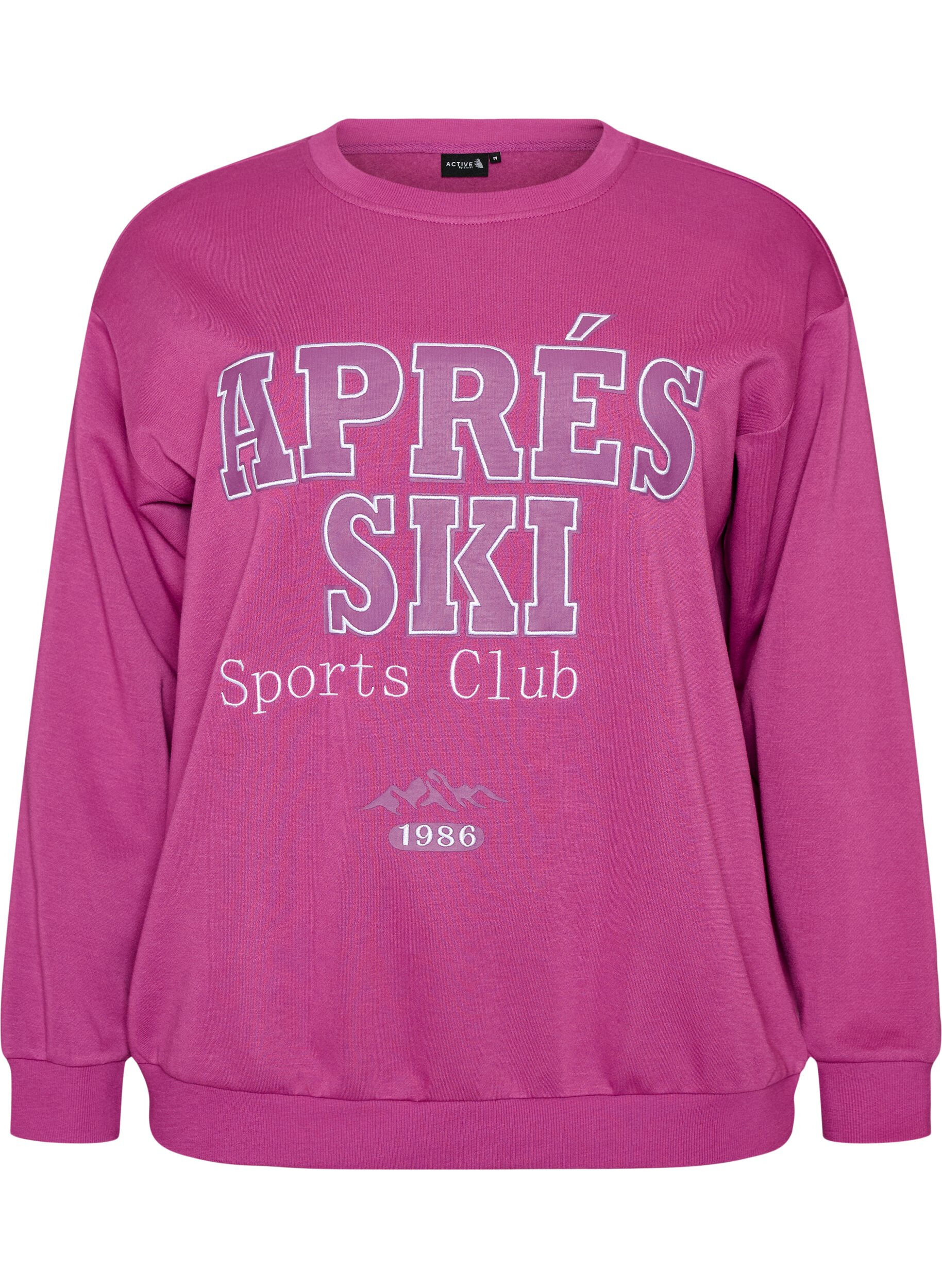 ZizziSweatshirt mit Textprint, Lila, Packshot image number 0