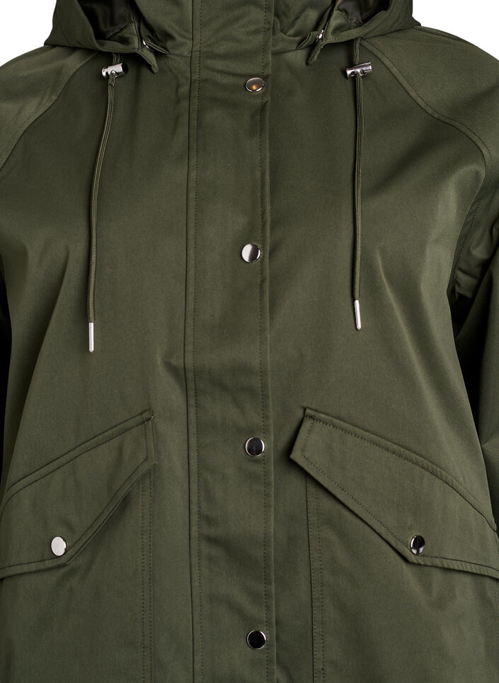 Kurze Fr&uuml;hlingsjacke mit abnehmbarer Kapuze, Gr&uuml;n, Packshot image number 2