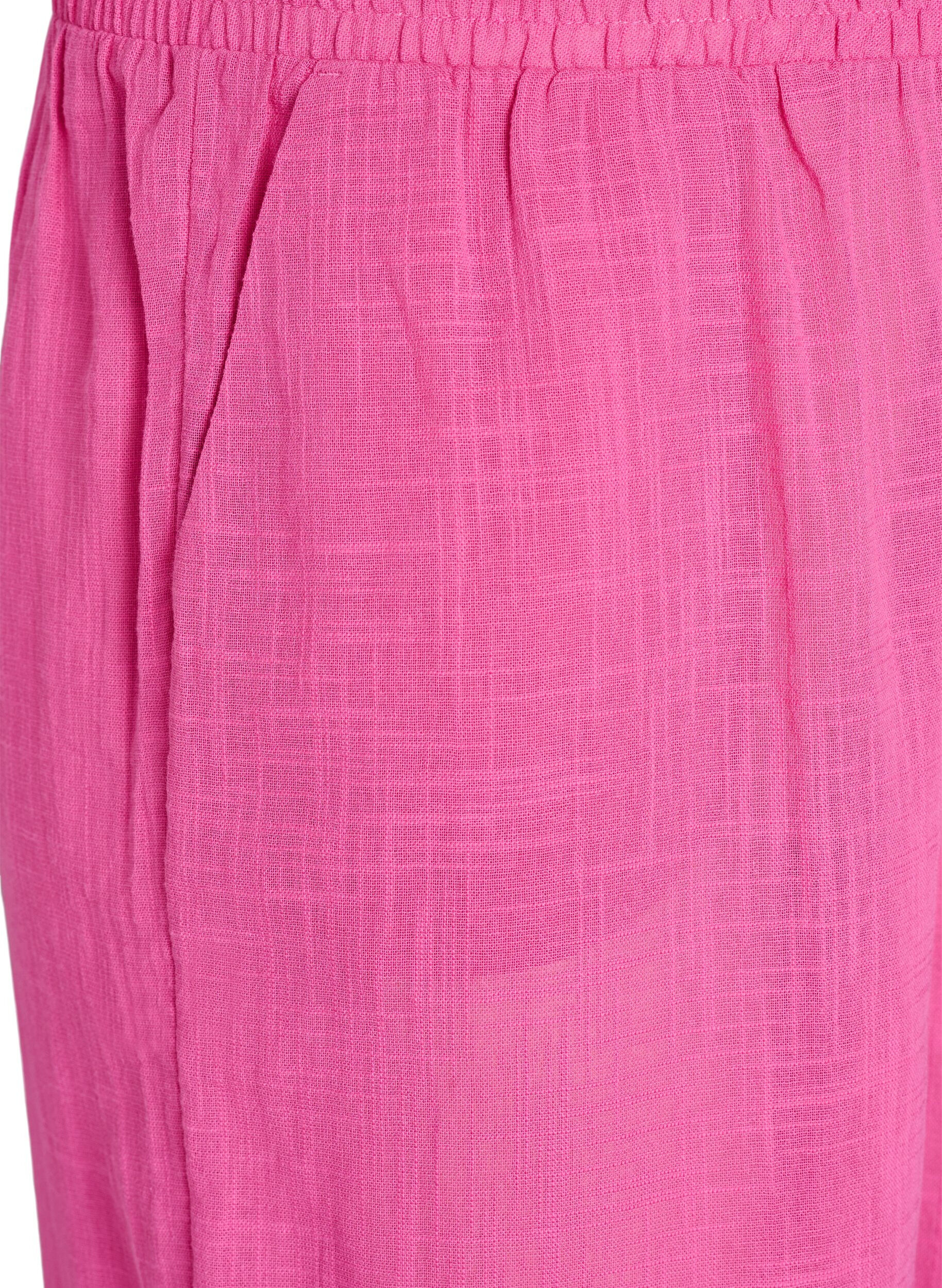 Zizzi FLASH - Gerade geschnittene Hose mit hoher Taille, Pink, Packshot image number 2