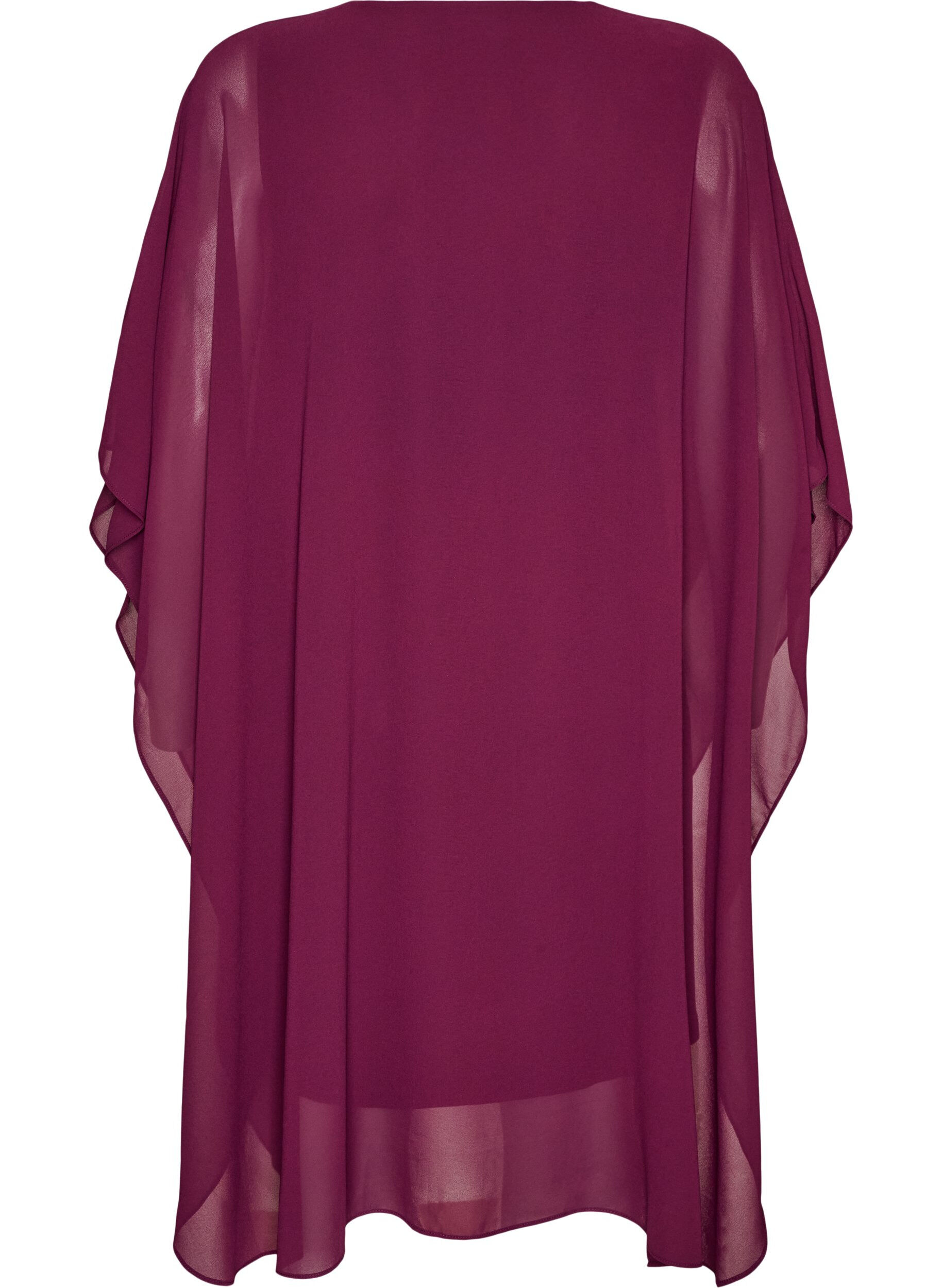 ZizziKurzes Chiffonkleid mit V-Ausschnitt, Lila, Packshot image number 1