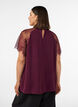 Bluse mit kurzen &Auml;rmeln aus Spitze und hohem Kragen, Rot, Model image number 2