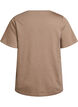 Kurz&auml;rmeliges Basic T-Shirt mit V-Ausschnitt, Braun, Packshot image number 1