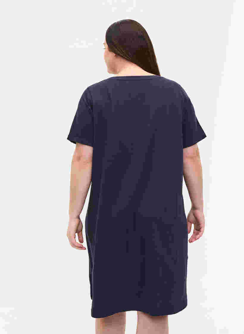Kurzarm Nachthemd aus Baumwolle, Night Sky RELAX, Model image number 1