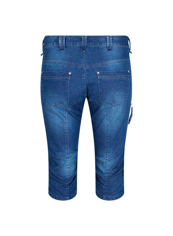 Slim Fit Capri-Jeans mit Taschen, Blau, Packshot image number 1