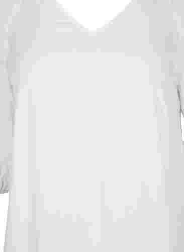 Viskosekleid mit V-Ausschnitt, Bright White, Packshot image number 2