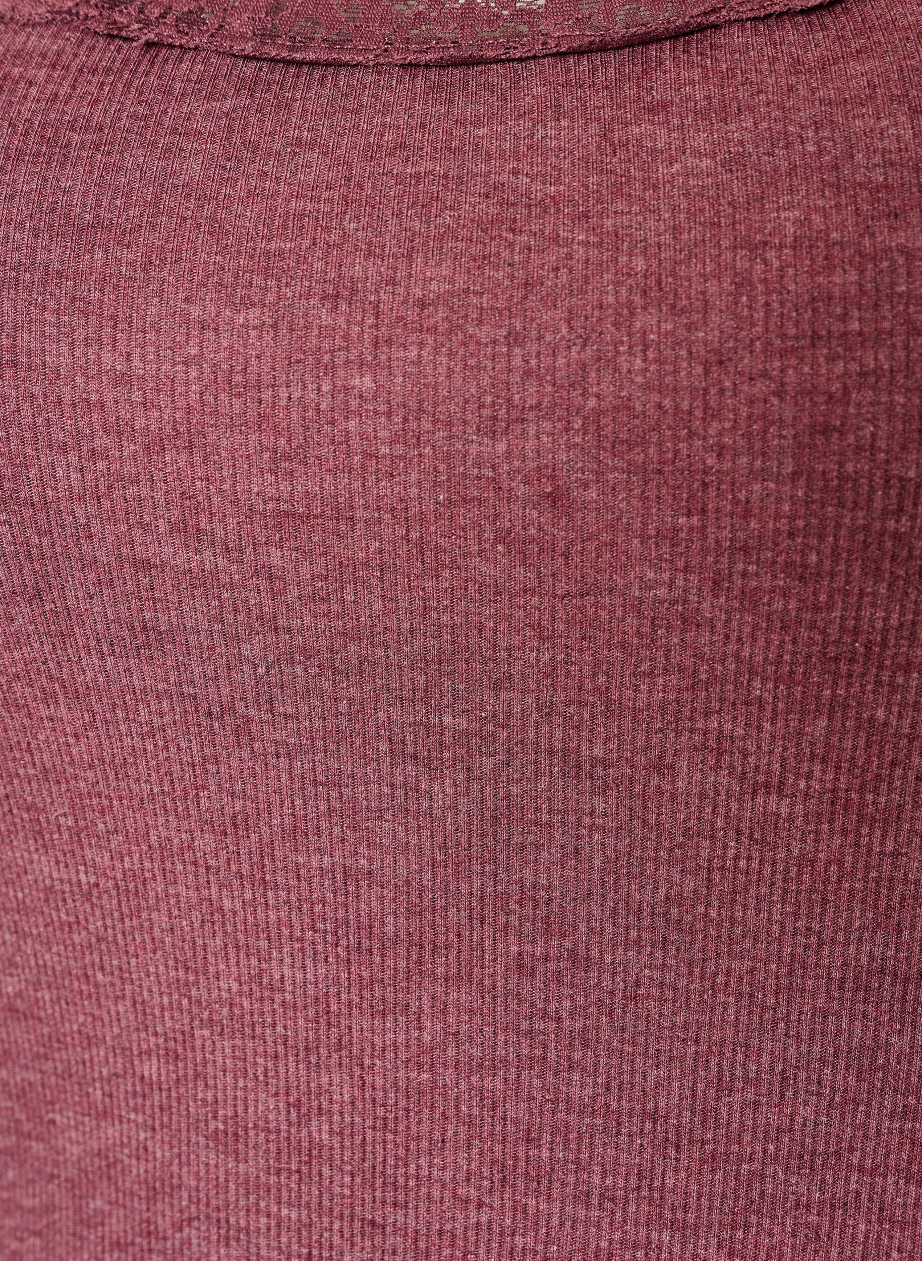 ZizziGeripptes Top mit Spitzen, Rot, Packshot image number 2