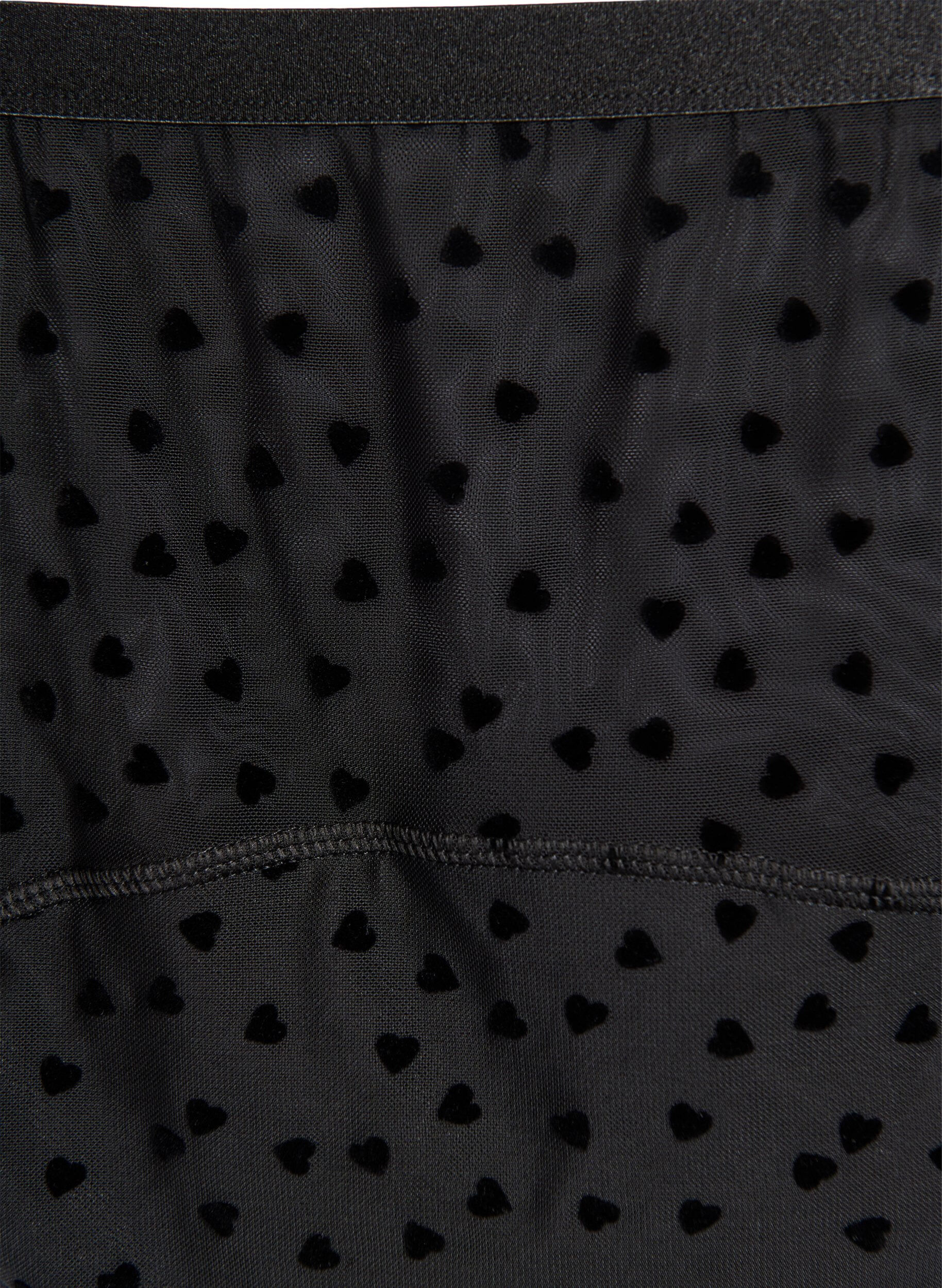 Zizzi Hipster-Menstruationsslip aus Mesh mit Herzdetails, Schwarz, Packshot image number 2