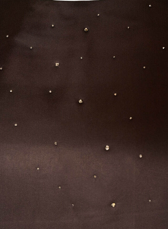 Satinbluse mit Strasssteinen und ellenbogenlangen &Auml;rmeln, Braun, Packshot image number 2