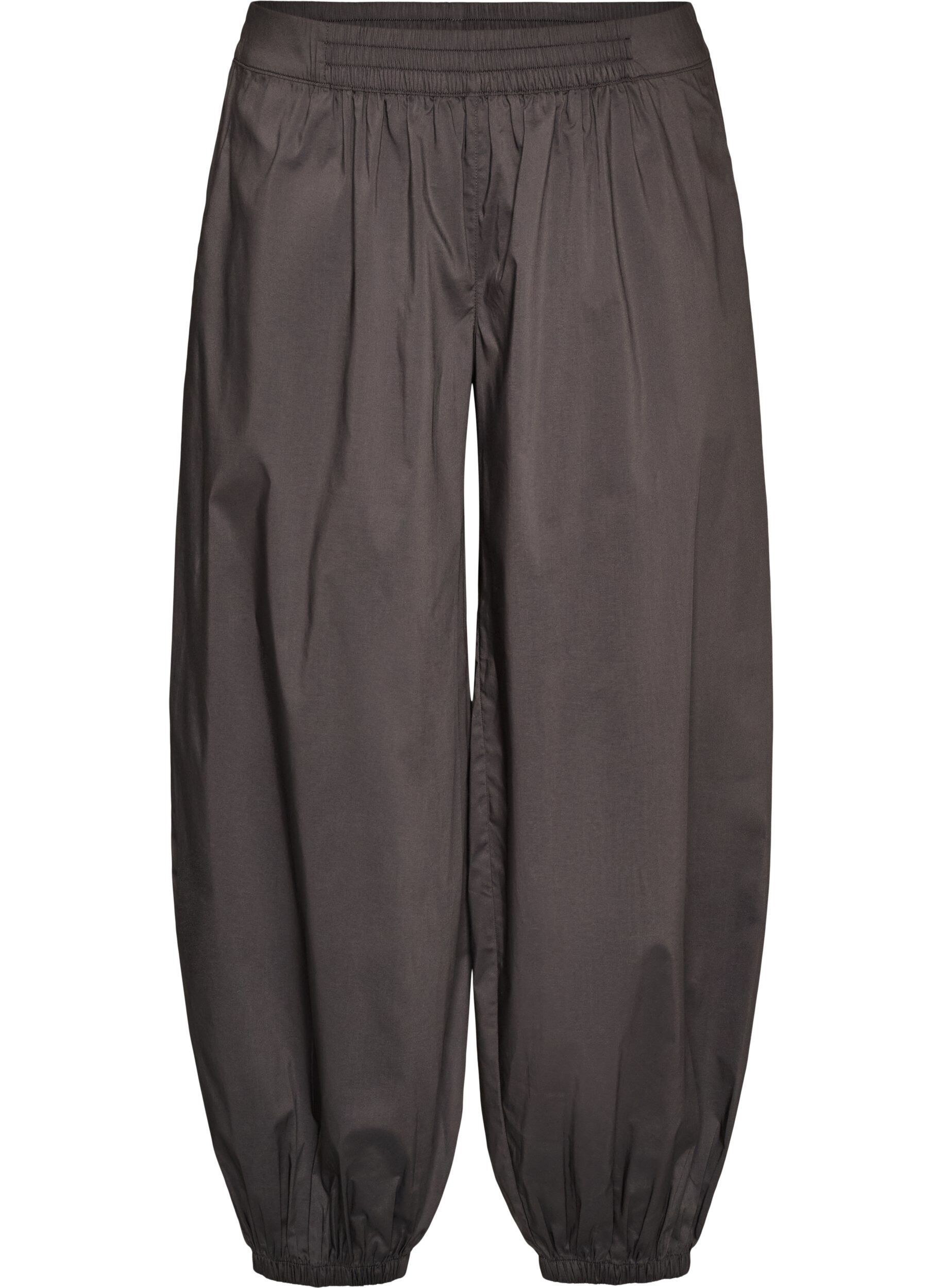 ZizziBallonhose mit Taschen und elastischem Bund, Grau, Packshot image number 0