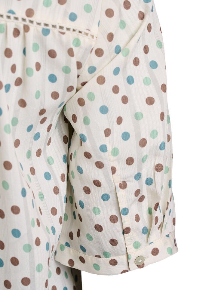 Bluse mit Print und 1/2-&Auml;rmeln, Wei&szlig;, Packshot image number 3