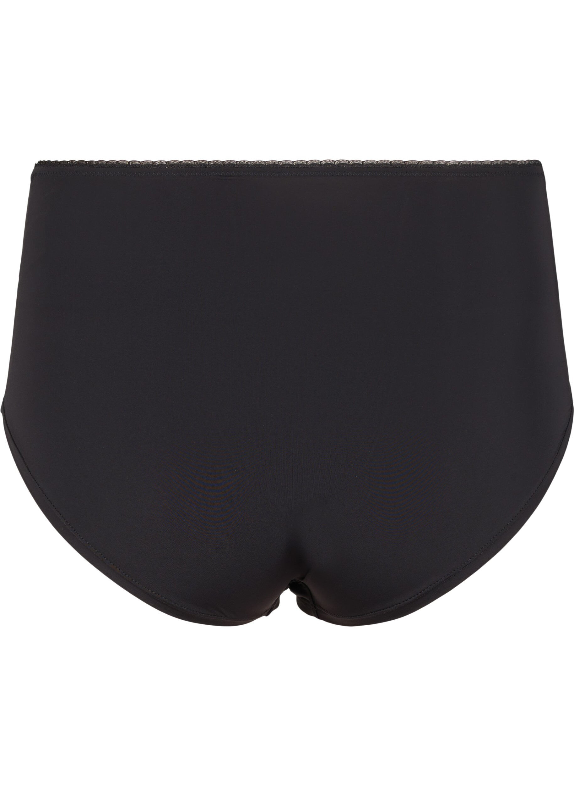 Zizzi Panty aus Mikrofaser mit Spitzendetails, Black, Packshot image number 1