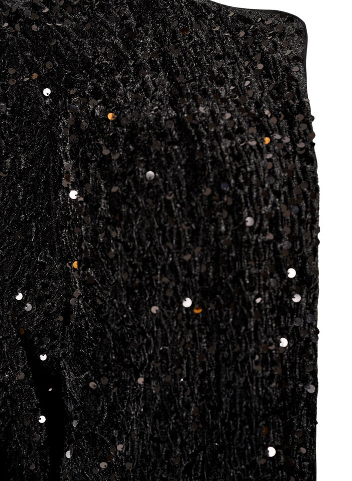 Strickjacke mit Pailletten und 3/4-&Auml;rmeln, Schwarz, Packshot image number 2