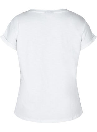T-Shirt mit Aufdruck in Bio-Baumwolle, Bright White TEXT, Packshot image number 1