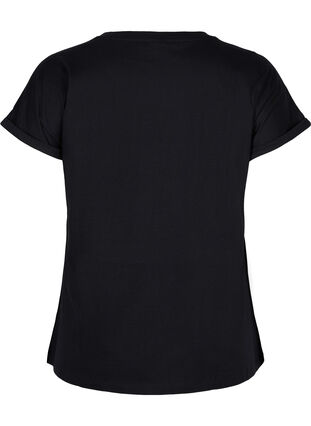 T-Shirt aus Baumwolle mit Lochstickerei , Black, Packshot image number 1