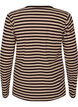 Gestreifte Bluse mit langen &Auml;rmeln, Braun, Packshot image number 1