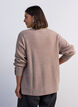 Strickbluse mit Rippstruktur und Knopfdetails, Beige, Model image number 2