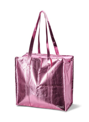Einkaufstasche mit Reißverschluss, Pink , Packshot image number 0