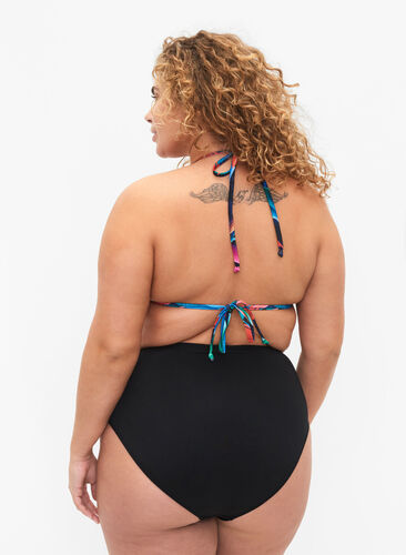Bikini-Hose mit hoher Taille, Black, Model image number 1