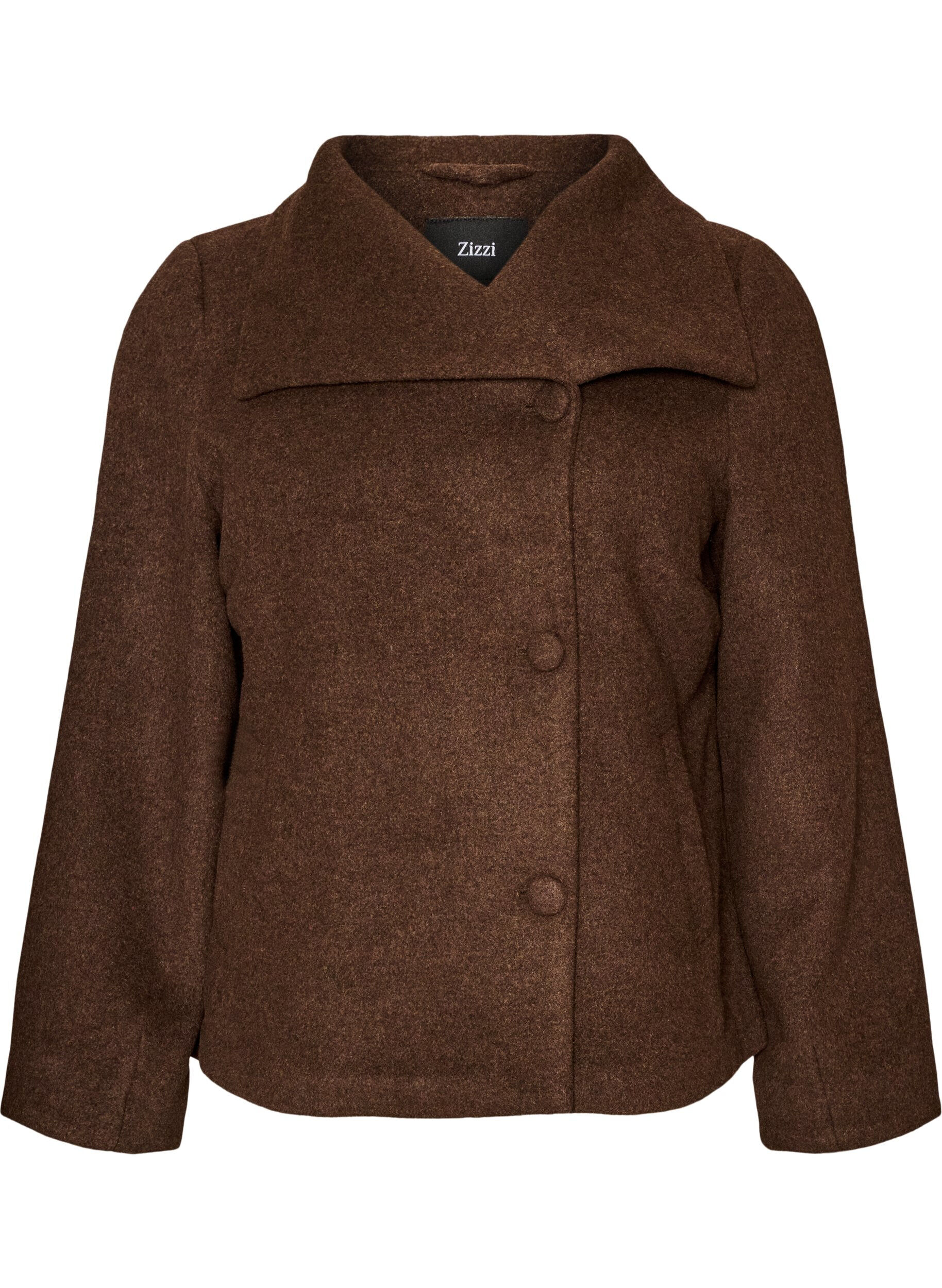 Kurze Jacke mit asymmetrischer Knopfleiste