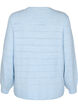 Strickbluse mit Rundhals und Spitzenmuster, Cashmere Blue Mel., Packshot image number 1