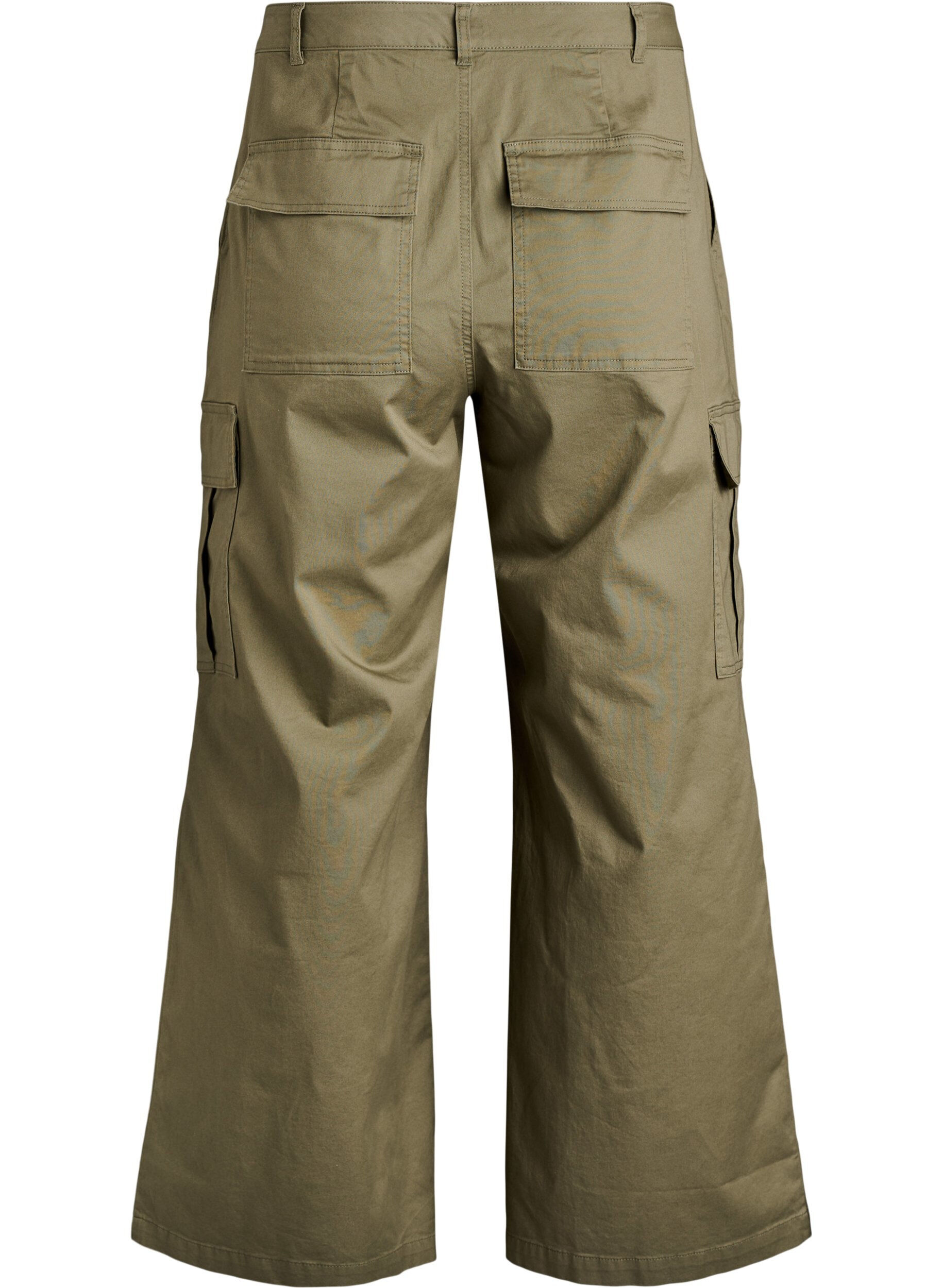 Zizzi Wide-Leg Cargohose mit hoher Taille, Gr&uuml;n, Packshot image number 1