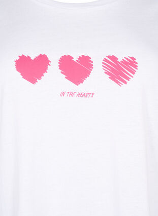 T-Shirt aus Baumwolle mit Rundhalsausschnitt und Aufdruck, B. White W. Hearts, Packshot image number 2