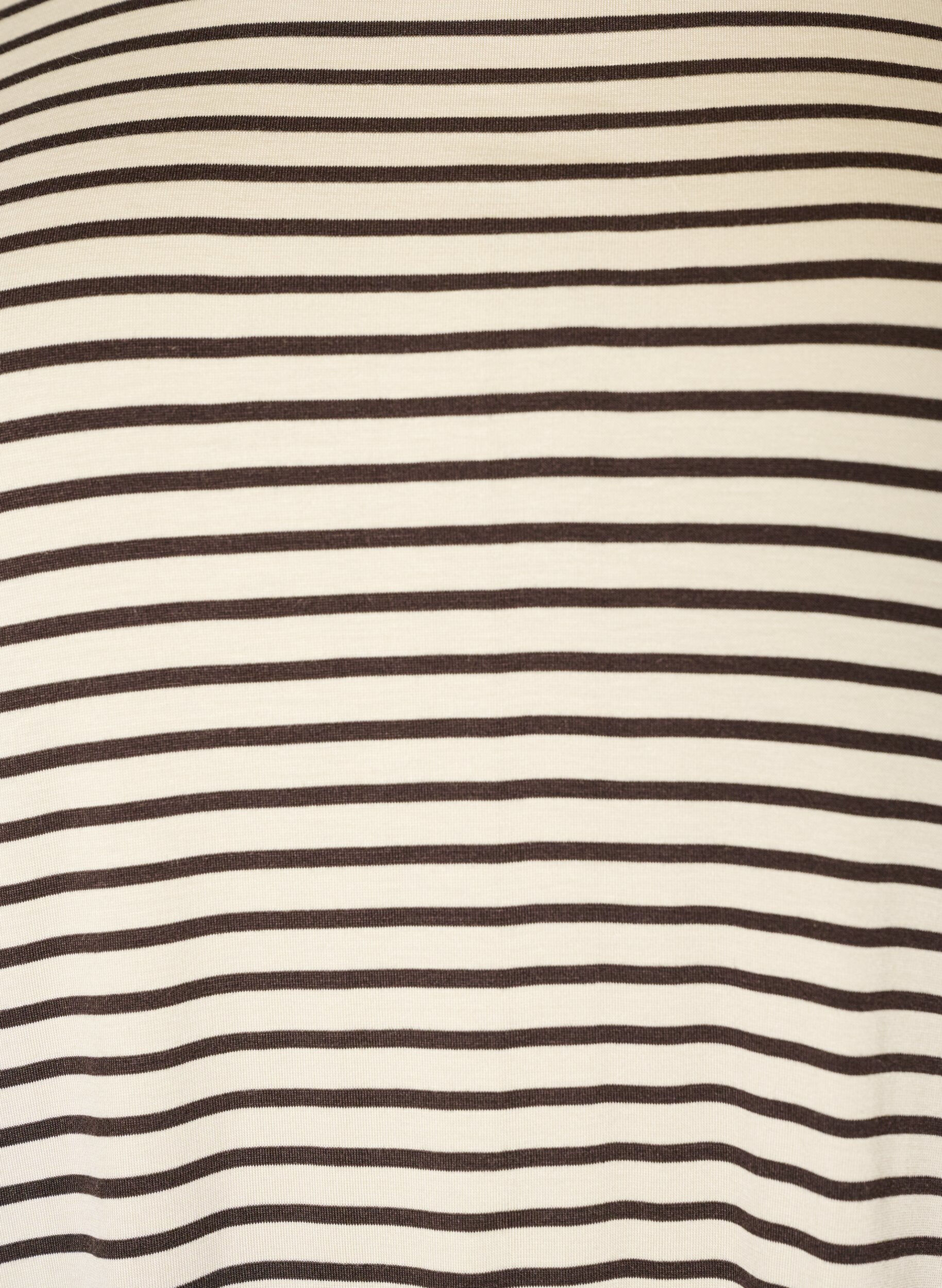 ZizziGestreiftes T-Shirt aus TENCEL&trade; Lyocell, Braun, Packshot image number 2