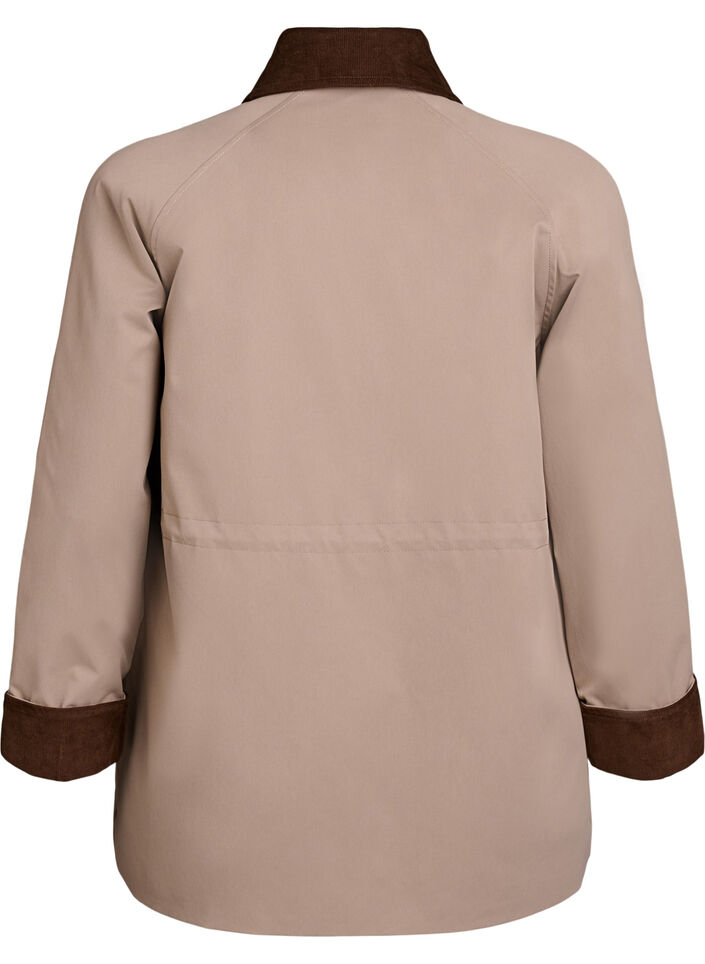 Frühlingsjacke mit kontrastierenden Corddetails, Desert Taupe, Packshot image number 1