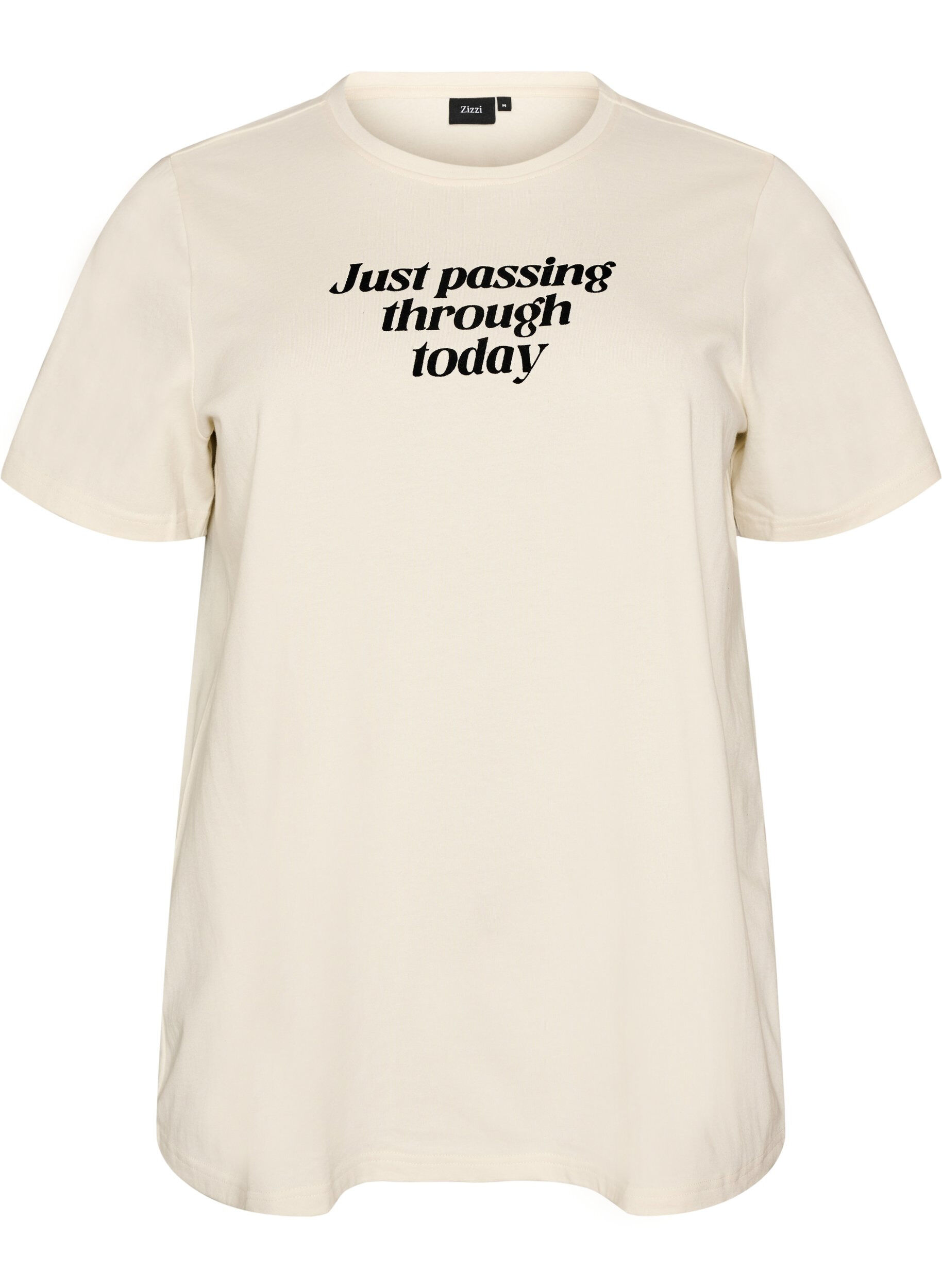 ZizziT-Shirt aus Baumwolle mit Textprint, Wei&szlig;, Packshot image number 0