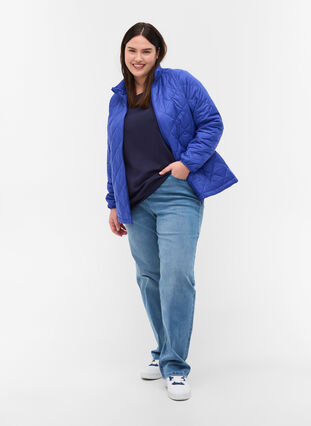 Gesteppte Leichtgewichtsjacke mit Reißverschluss und Taschen, Dazzling Blue, Model image number 2