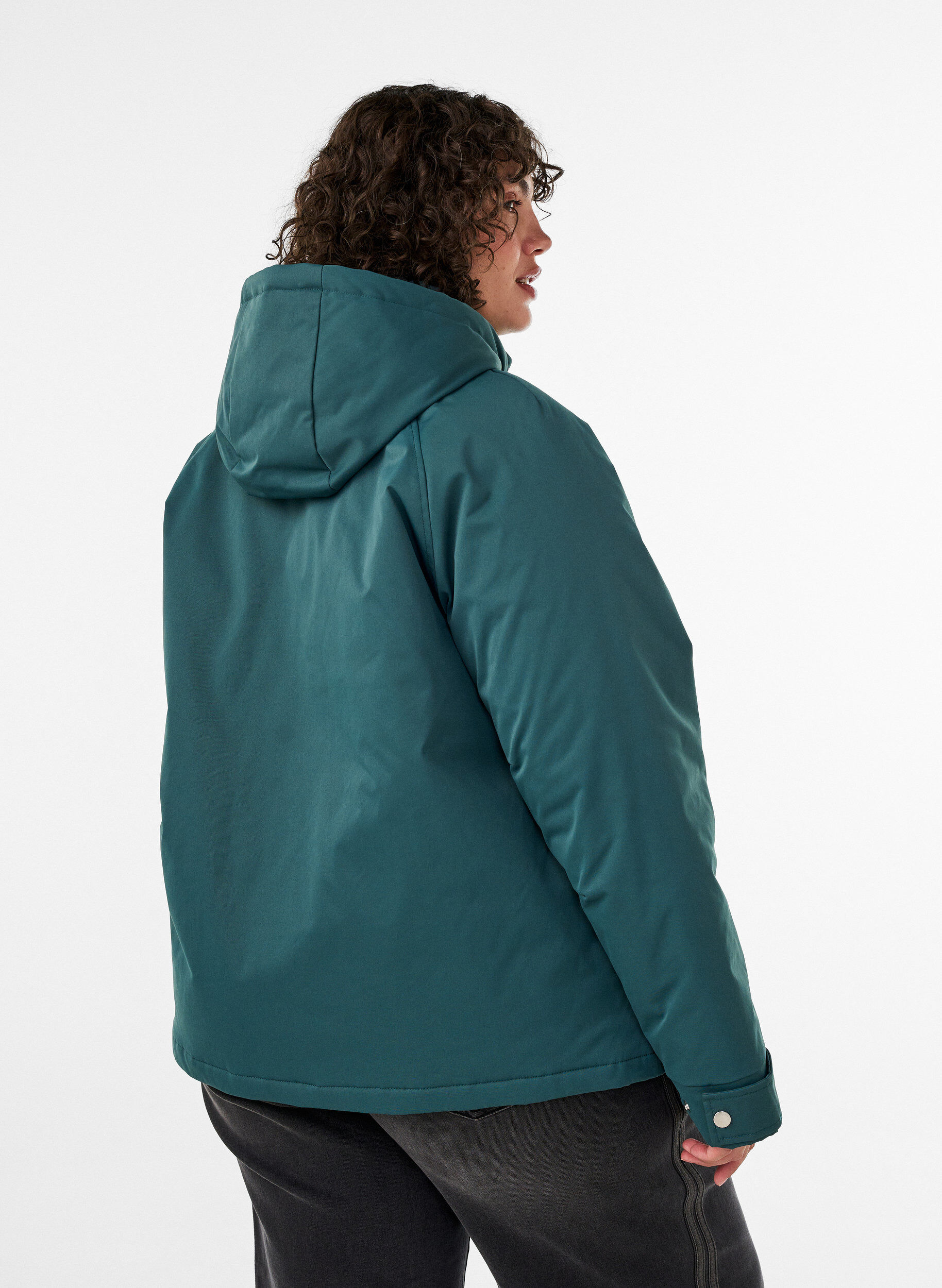 ZizziGepolsterter Parka mit einer abnehmbaren Kapuze, Gr&uuml;n, Model image number 2