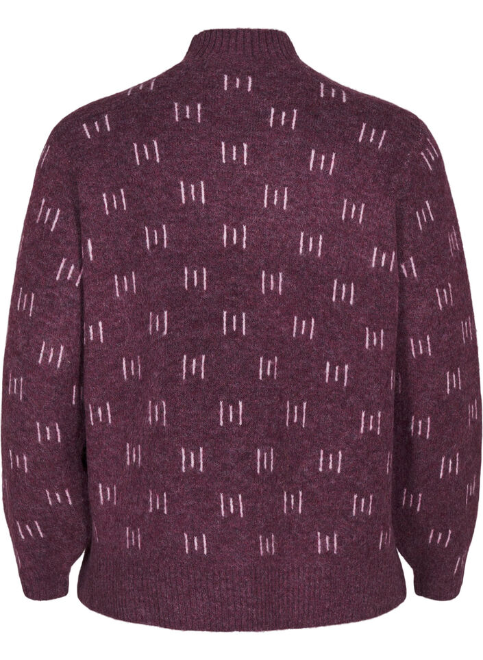  Strickbluse mit Muster und hohem Kragen, Potent P. Mel. Comb, Packshot image number 1