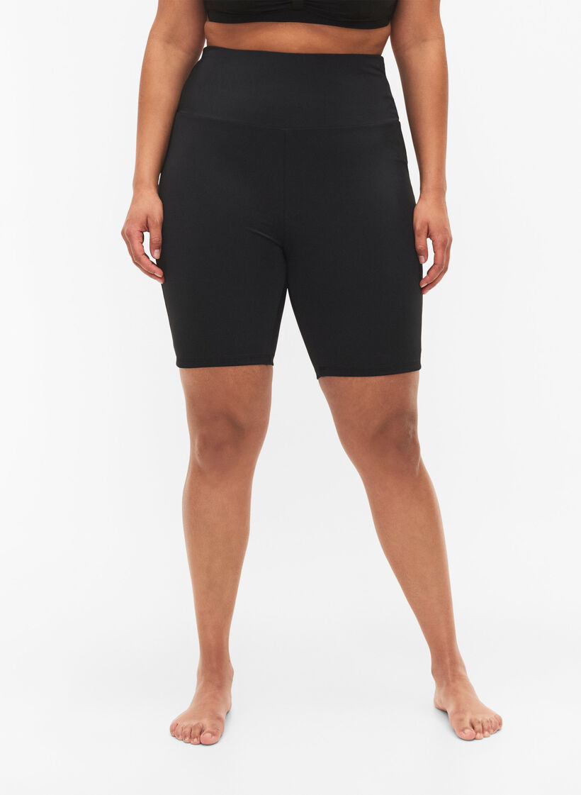 Lange Badeshorts, Schwarz, Model image number 3